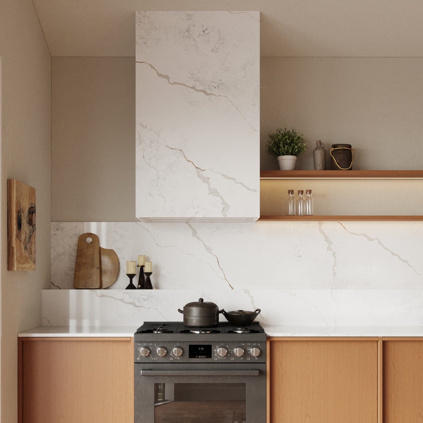 Calacatta quartz slab